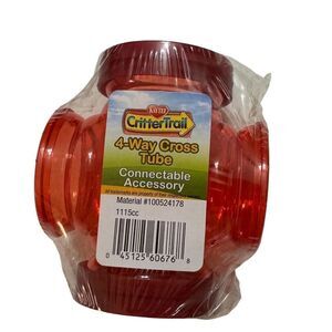 Kaytee Crittertrail Fun-nel 4-Way Cross Tube for Small Pets NWT Red